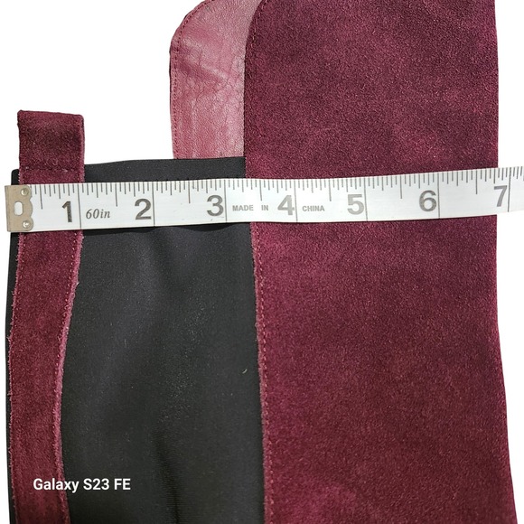 Charles David Edie Over the Knee Suede Boots Merlot Suede Wedge Size 7M - Picture 12 of 12